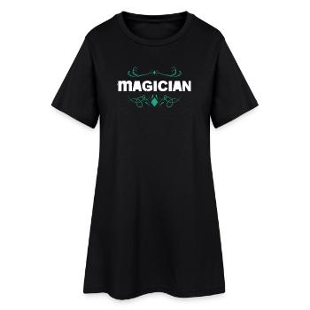 Magician logo with baroque ornament - Women’s T-Shirt Dress - black - Front