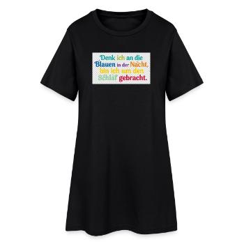 Bunte Nachtgedanken Schlafzitat - Frauen T-Shirt-Kleid - Schwarz - Vorne