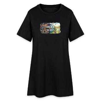 Frieden der Welt - Frauen T-Shirt-Kleid - Schwarz - Vorne