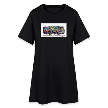 Eigener Raum Graffiti Kunst - Frauen T-Shirt-Kleid - Schwarz - Vorne