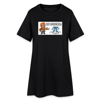 Be Rational Math Cartoon - Frauen T-Shirt-Kleid - Schwarz - Vorne