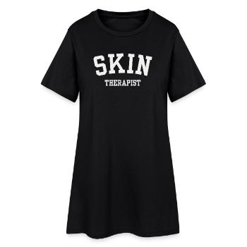 Hautpflegegeschenk von Kosmetikerin und Hauttherapeuten - Frauen T-Shirt-Kleid - Schwarz - Vorne