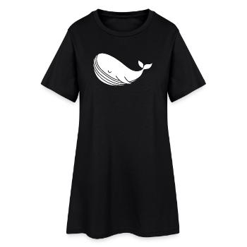 Whale silhouette minimalist sea motif - Women’s T-Shirt Dress - black - Front