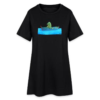 Brochet dans la chaloupe - Robe T-shirt Femme - noir - Devant
