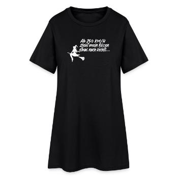 Ab 250 KM/H zieht mein Besen nach rechts - Hexe - Frauen T-Shirt-Kleid - Schwarz - Vorne