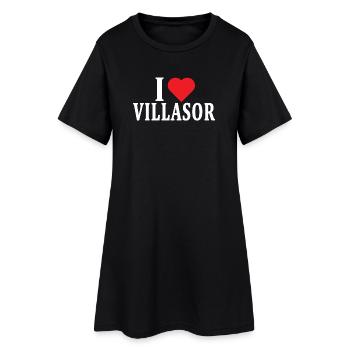 T-Shirt I love Villasor T-Shirt Sardinien - Frauen T-Shirt-Kleid - Schwarz - Vorne