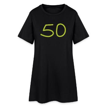 50e anniversaire cinquante numéro vert - Robe T-shirt Femme - noir - Devant
