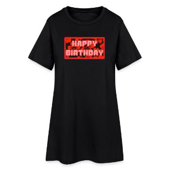 ALLES GUTE ZUM GEBURTSTAG. ALLES GUTE ZUM GEBURTSTAG. JAHRESTAG. - Frauen T-Shirt-Kleid - Schwarz - Vorne