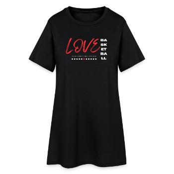 Liebe Basketball Rot - Frauen T-Shirt-Kleid - Schwarz - Vorne