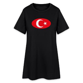 Drapeau Turkiye Turc Ovale - Robe T-shirt Femme - noir - Devant