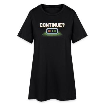 Continue Retro Gamer Pixel 8 Bit Arcade Screen - Women’s T-Shirt Dress - black - Front