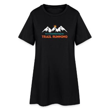 C’est une belle journée pour le trail running - Robe T-shirt Femme - noir - Devant
