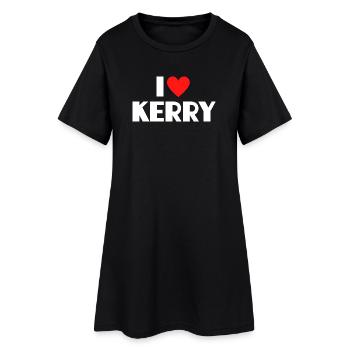 I Love Kerry Red Heart Retro Statement - Women’s T-Shirt Dress - black - Front