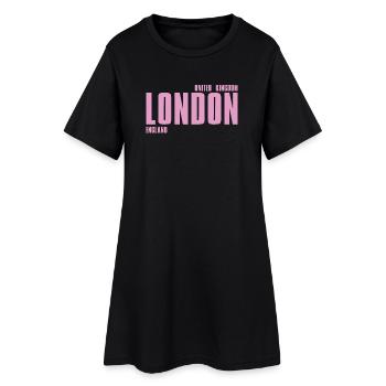 London Pink Bold Typography - Women’s T-Shirt Dress - black - Front