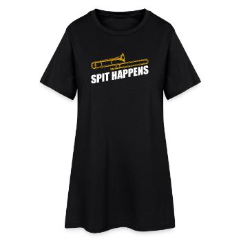 Spit happens trombone trombone player trombonist - Women’s T-Shirt Dress - black - Front