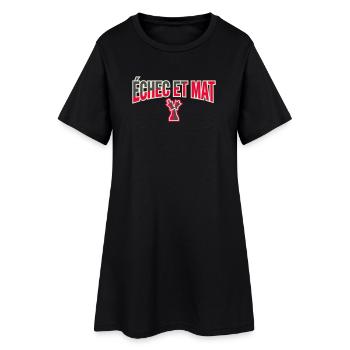 Logo Échec et Mat Rouge Roi Noir en Difficulté - Robe T-shirt Femme - noir - Devant