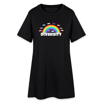 Diversity Regenbogen - Vielfalt Design - Frauen T-Shirt-Kleid - Schwarz - Vorne