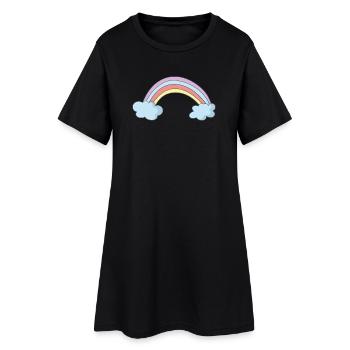 Arc-en-ciel - Robe T-shirt Femme - noir - Devant