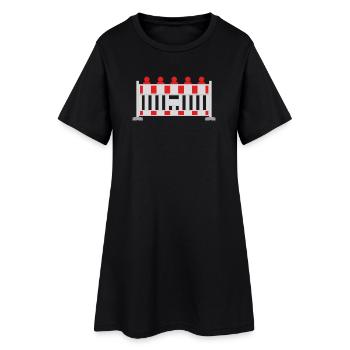 Bau - Frauen T-Shirt-Kleid - Schwarz - Vorne