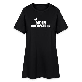 Moin Ihr Spacken Norddeutsch Spruch Hanseaten - Frauen T-Shirt-Kleid - Schwarz - Vorne