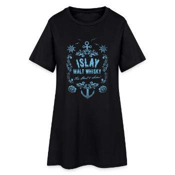 Whisky T Shirt Design Islay Malt Whisky für Kenner - Frauen T-Shirt-Kleid - Schwarz - Vorne