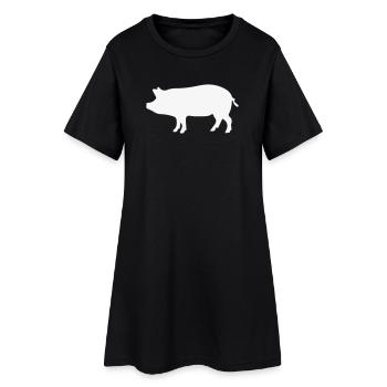 Cochon / 1c - Robe T-shirt Femme - noir - Devant