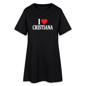 T-Shirt Ich liebe Cristiana T-Shirt Geschenkidee - Frauen T-Shirt-Kleid - Schwarz - Vorne