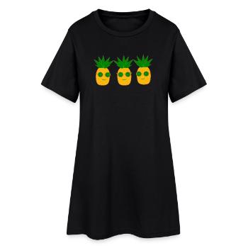 T-shirt d’été Ananas avec lunettes de soleil - Robe T-shirt Femme - noir - Devant
