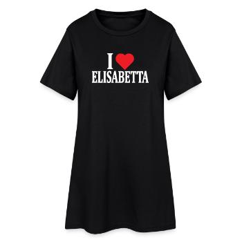 T-Shirt Ich liebe Elisabetta T-Shirt Geschenkidee - Frauen T-Shirt-Kleid - Schwarz - Vorne