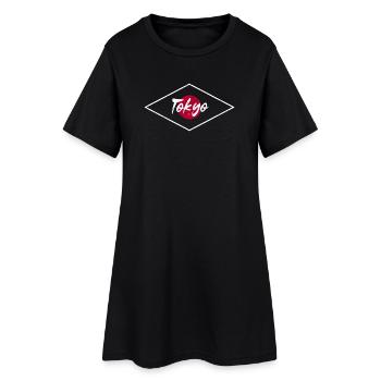 Logo du cercle néon de Tokyo - Robe T-shirt Femme - noir - Devant