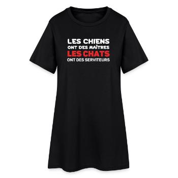 Chats et Chiens: Maîtres et Serviteurs - Robe T-shirt Femme - noir - Devant