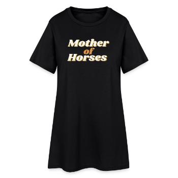 ! Mère des chevaux - Mutter von Pferden - Robe T-shirt Femme - noir - Devant