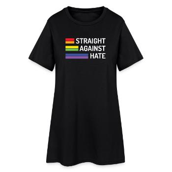 Pride Month - Straight Against Hate - Women’s T-Shirt Dress - black - Front
