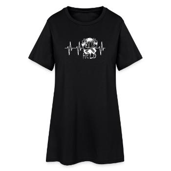 Pompier Héros Heartbeat Icône de pompier - Robe T-shirt Femme - noir - Devant