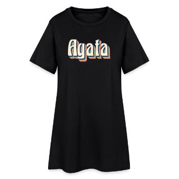 Vintage Retro Achat T-Shirt T-Shirt Geschenkidee - Frauen T-Shirt-Kleid - Schwarz - Vorne