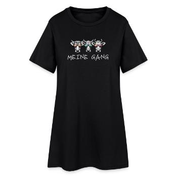 meine gang kühe bauernhof tiere landleben rinder - Frauen T-Shirt-Kleid - Schwarz - Vorne