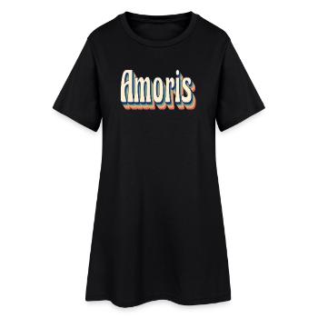 Vintage Retro Amoris T-Shirt T-Shirt Geschenkidee - Frauen T-Shirt-Kleid - Schwarz - Vorne