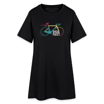 Vivid Speed Bike Print Design - Women’s T-Shirt Dress - black - Front