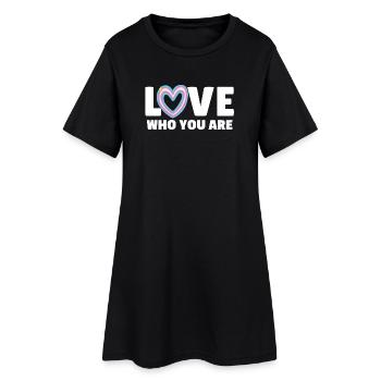 Transgenre. Aimez qui vous êtes - Robe T-shirt Femme - noir - Devant