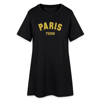 8e arrondissement de PARIS - Robe T-shirt Femme - noir - Devant