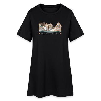 Schwäbisch Hall, Süddeutschland, Zeichnung - Frauen T-Shirt-Kleid - Schwarz - Vorne