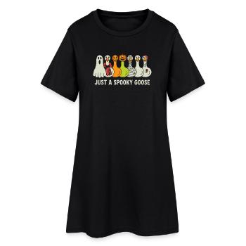 Nur eine gruselige Gans Halloween-Stimmung - Frauen T-Shirt-Kleid - Schwarz - Vorne