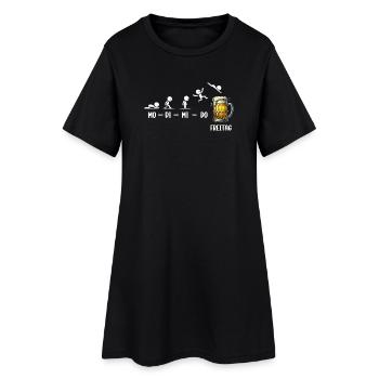 Freitag Wochenende Bierliebhaber Biertrinker - Frauen T-Shirt-Kleid - Schwarz - Vorne