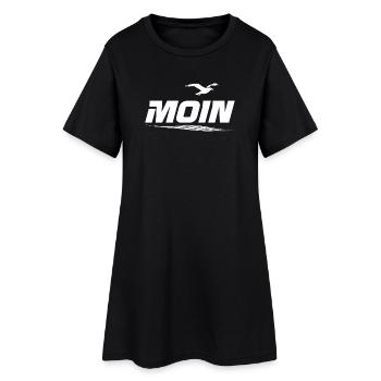 Moin - Frauen T-Shirt-Kleid - Schwarz - Vorne