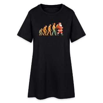 Évolution au Père Noël – Noël à l’aquarelle - Robe T-shirt Femme - noir - Devant
