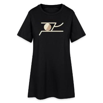 Abstraktes Symbol in warmen Erdtönen – Geometrisch - Frauen T-Shirt-Kleid - Schwarz - Vorne