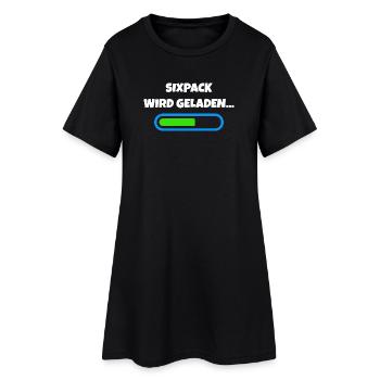 Sixpack wird geladen - Fitness Fortschritt - Frauen T-Shirt-Kleid - Schwarz - Vorne