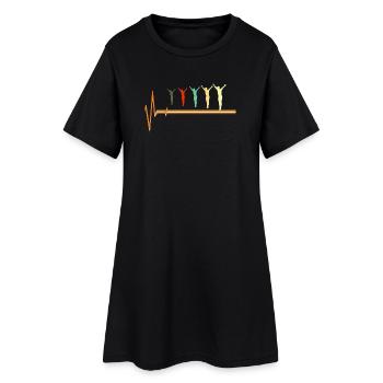 ECG de pulsation de plongeur Heartbeat Scaphand. - Robe T-shirt Femme - noir - Devant