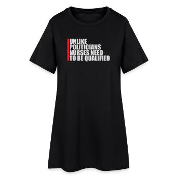 Contrairement aux politiciens, les infirmières doivent être qualifiées - Robe T-shirt Femme - noir - Devant