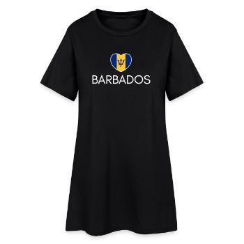 Heart with Barbados flag, I love Barbados - Women’s T-Shirt Dress - black - Front